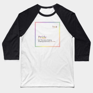 Subtle PRIDE Definition rainbow - White Baseball T-Shirt